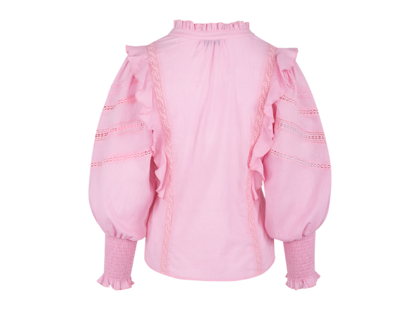 Kristy Blouse Sachet Pink XS Cotton blouse with lace trim 