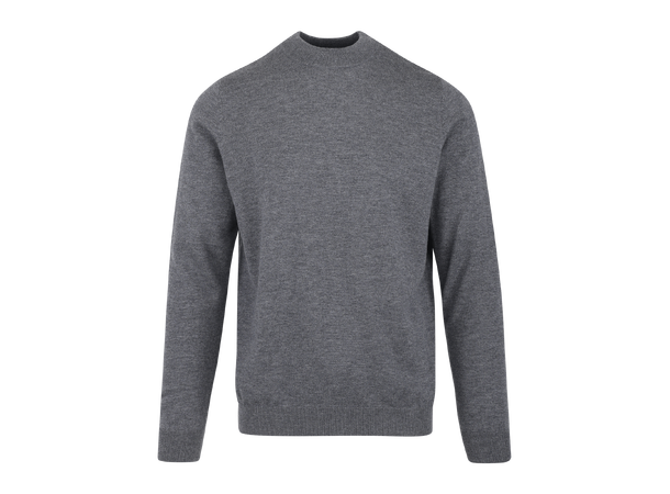 Leon Sweater Dark Grey Melange L Meriono mock neck 
