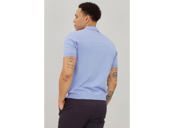 Lucien Pique Blue Bonnet M Pointelle knit zip pique 