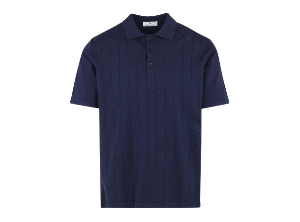 Marcio Pique Navy S Knitted button pique 