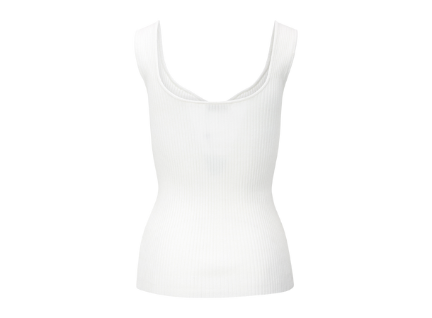 Marita Top Cream L Sweetheart rib top 