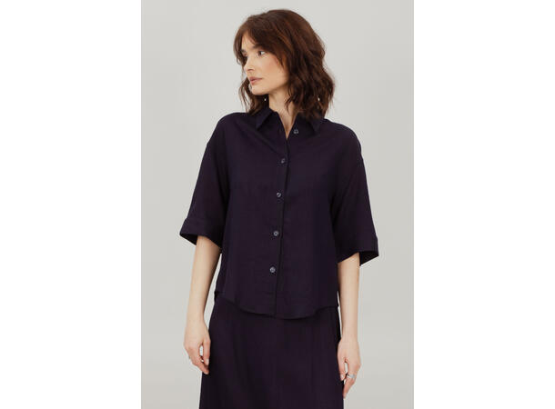 Nemi SS Shirt Navy S SS boxy linen shirt 