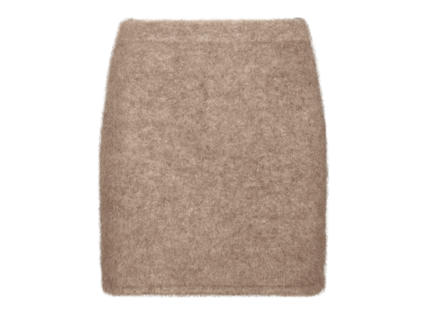 Phoebe Skirt Dark Sand S Furry mohair mini skirt 