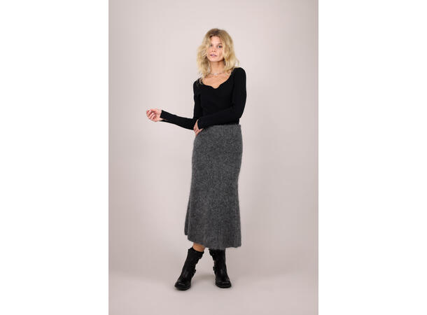 Popsey Skirt charcoal L Fury fluffy long skirt 