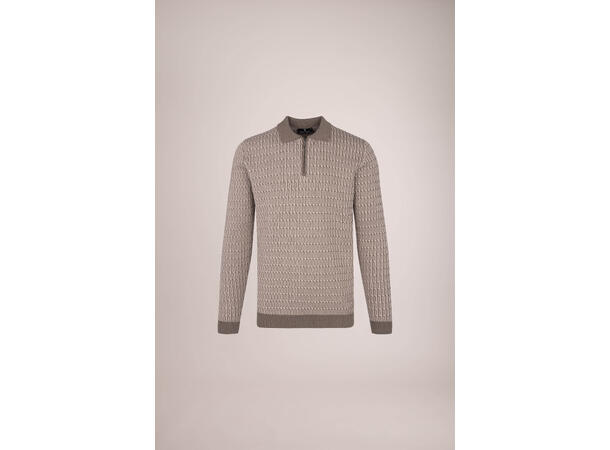 South Half-zip Brown M Cabel knit half-zip pique 
