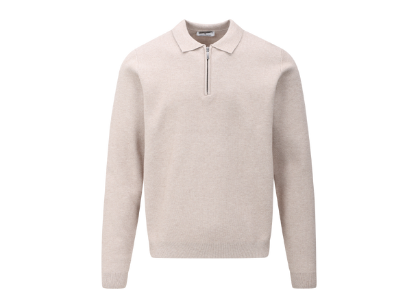 Succa Half-zip Polo Light Sand M Basic viscose zip polo collar 