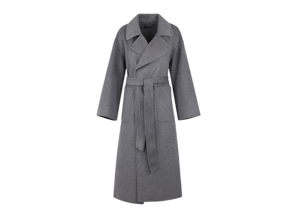 Ulla Coat Charcoal L Long coat with lapel 