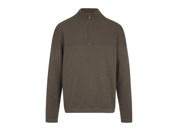 Amman Half-zip Olive XXL Viscose brick pattern sweater 