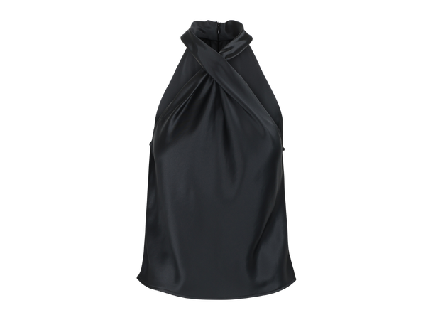 Angel Top Black M Satin twisted neck top 