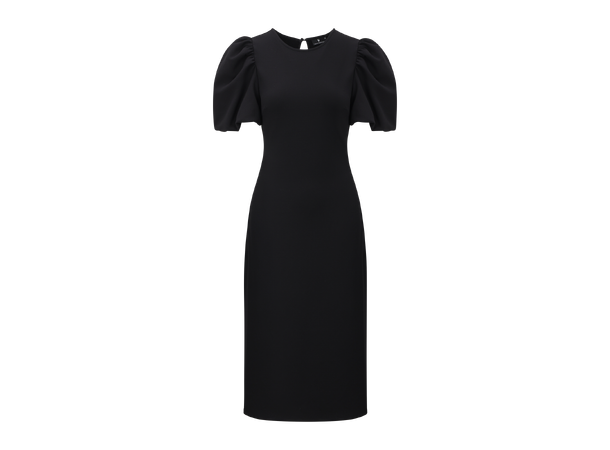 Cuba Dress Black XL Midi dress with puffed sleeves 