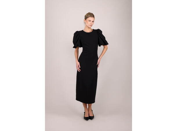 Cuba Dress Black XL Midi dress with puffed sleeves 