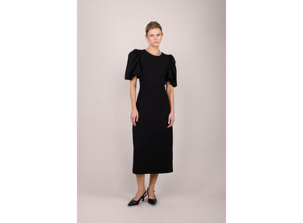 Cuba Dress Black XL Midi dress with puffed sleeves 