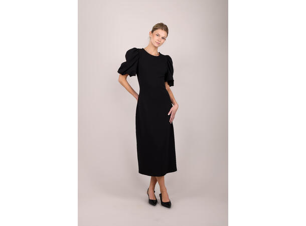 Cuba Dress Black XL Midi dress with puffed sleeves 