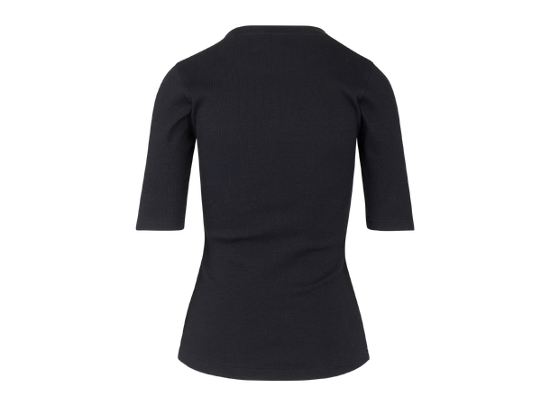 Gaia Top Black M Rib SS Tee 