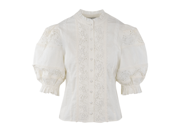 Giulia SS Blouse White S Lace detailed SS blouse 