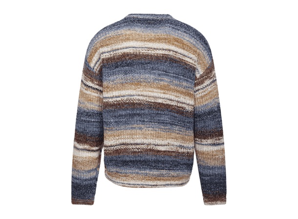 Jasper Sweater Blue multi L Space dye striped sweater 