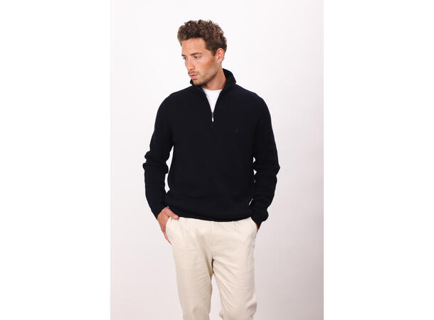 Jorge Half-zip Dark Navy M Cotton knit half-zip 