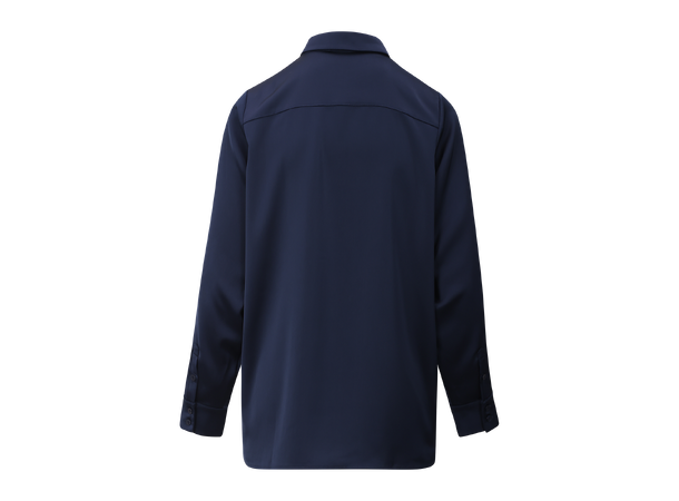 Kalinka Blouse Dark Navy M Oversized satin blouse 