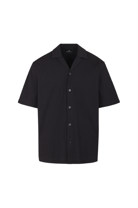 Leclerc SS Shirt Shawl collar cotton crepe shirt