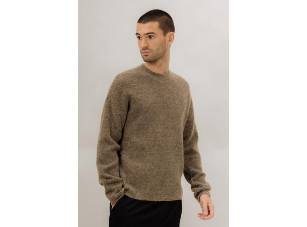 Miles Sweater Mid Brown L Basic mohair sweater 