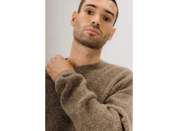 Miles Sweater Mid Brown L Basic mohair sweater 
