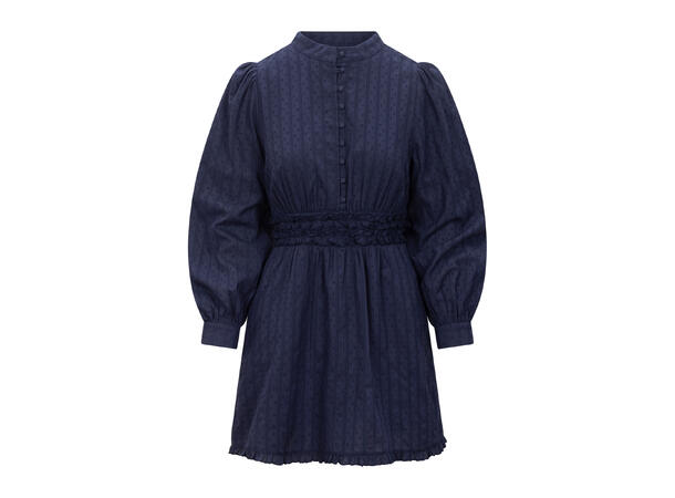 Selene Dress Navy S Ruffle cotton dress 