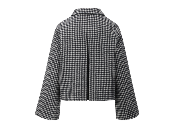 Yackie Jacket Grey houndstooth XL Short houndstooth wool jacket 