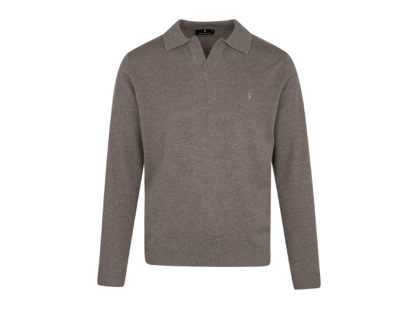 Adebayo Sweater Mid Brown XXL Merino knit polo pique 