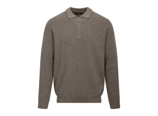 Austin Half-zip Mid Brown L Merino half-zip 