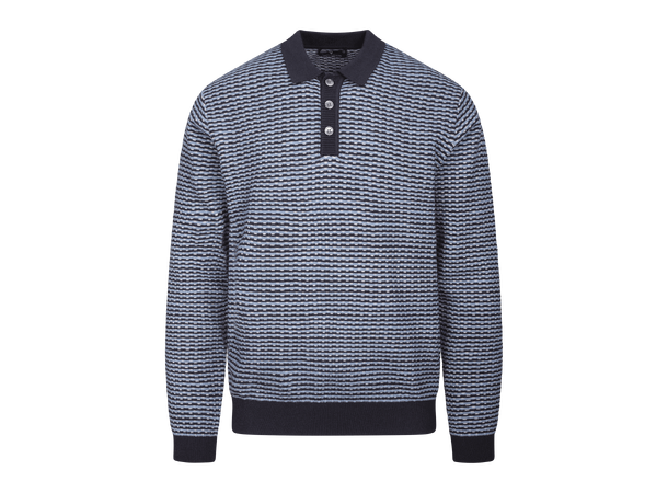 Axton Sweater Dark Navy M Jaquard button sweater 