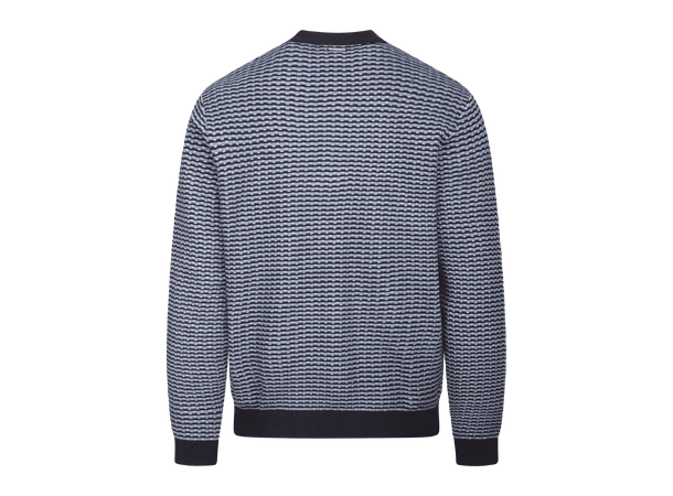Axton Sweater Dark Navy M Jaquard button sweater 