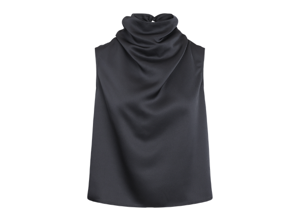 Ellinor Top Black L Satin watefall top 