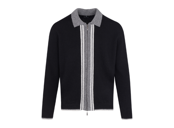 Ford zip cardigan Black XXL Wool knit cardigan 