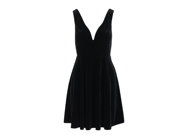 Ginza Dress Black M Velour deep v-neck dress 
