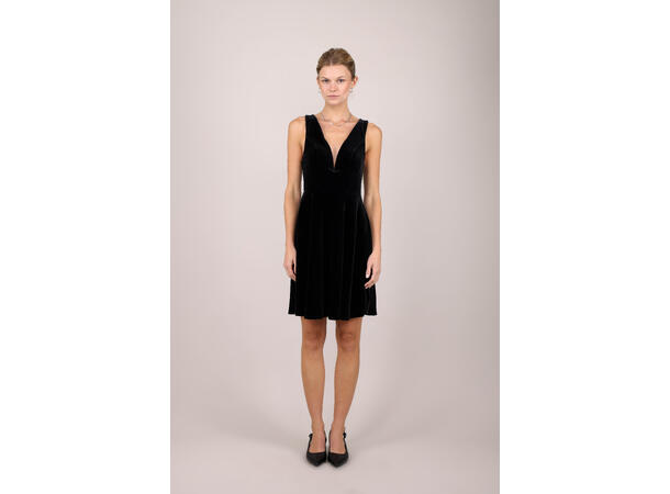 Ginza Dress Black M Velour deep v-neck dress 