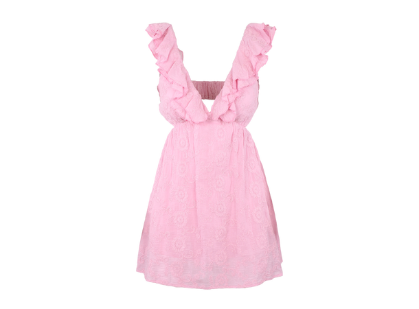 Hilli Dress Pink M Open back frill short dress 