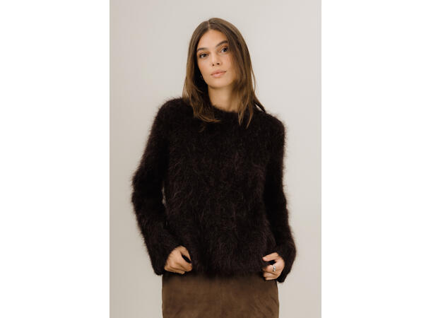 Joules Sweater Chocolate Brown M Alpaca furry sweater 