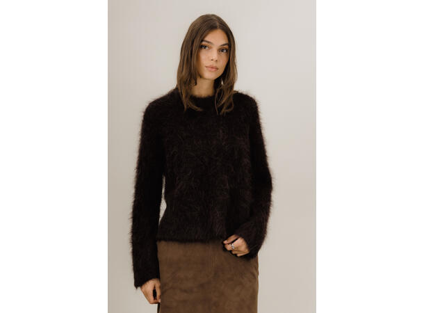 Joules Sweater Chocolate Brown M Alpaca furry sweater 