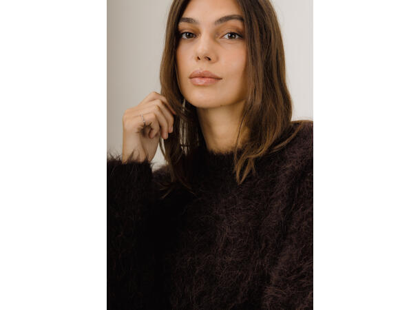 Joules Sweater Chocolate Brown M Alpaca furry sweater 