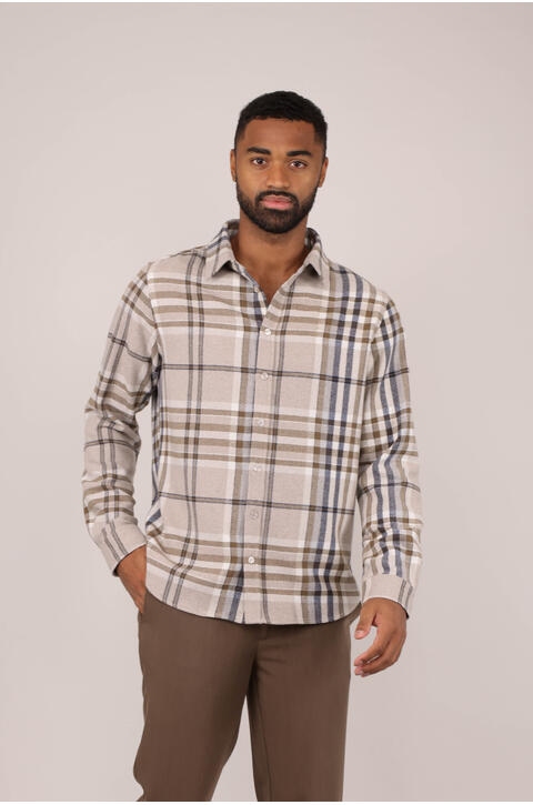 Made Shirt Check wool shirt