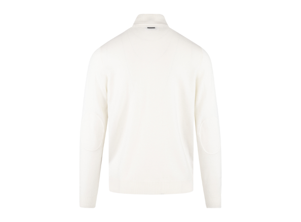 Milton Zip Cardigan Cream XXL Two-tone wool knit 