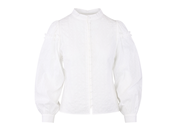 Otilie LS Blouse White L Blouse with ruffles 