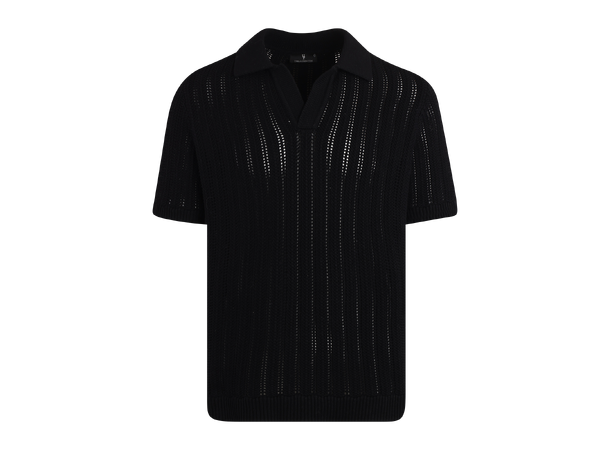 Perez Pique Black M Heavy knit pointelle pique 