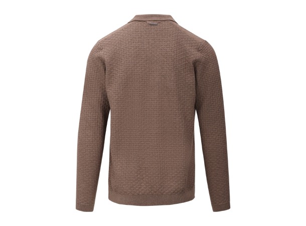 Sanches Sweater Mid Brown M Cashmere mix LS pique 