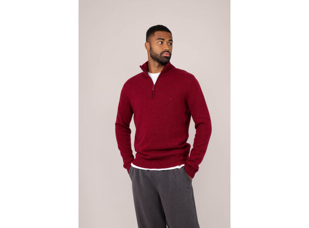 Tommi Half-zip Wine L Lambswool half-zip sweater 