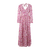 Milena Dress Pink AOP XL V-neck open back maxi dress 