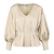 Mariella LS Blouse Bleached Sand XS Satin blouse with V-neck 