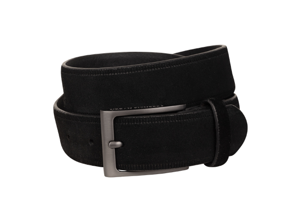 Aarhus Belt Black XL 3,5cm suede leather belt 