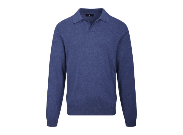 Adebayo Sweater Mid Blue XXL Merino knit polo pique 