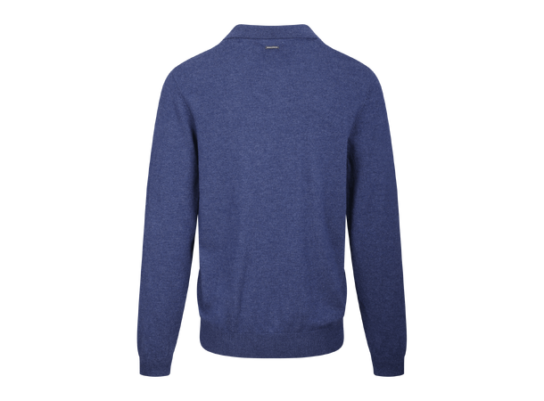 Adebayo Sweater Mid Blue XXL Merino knit polo pique 